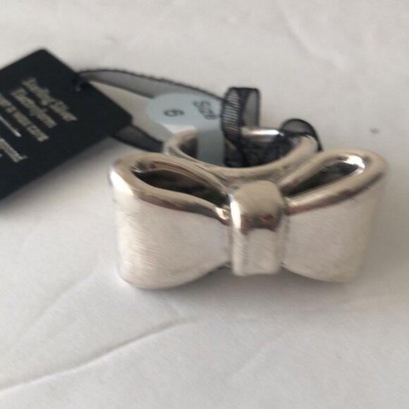 E&L Israel Sterling Silver Electroform Bow Ring Sz.6-6.5 - Picture 7 of 16